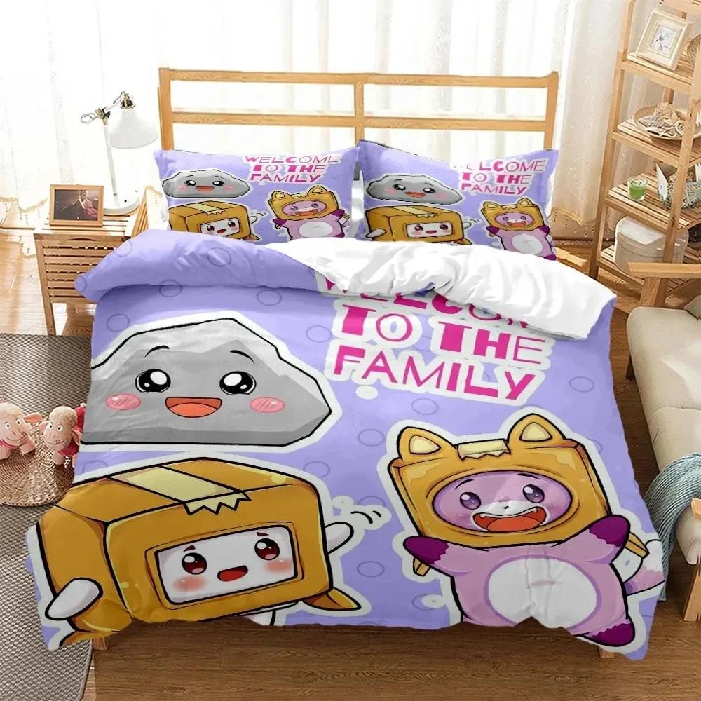 3D-gedrucktes Lanky-Box Foxy Boxy Bettwäsche-Set, Doppelbett, Einzelbett, Kingsize-Bettbezug, Bettdecke, Kissenbezug, Jungen, Mädchen, Erwachsene, Schlafzimmer