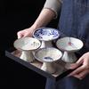 Neues Chinesisches Dessert Hoher Teller Kleiner Snack Erfrischungsteller Retro Keramikteller Nachmittagstee Snack Haushaltswaren