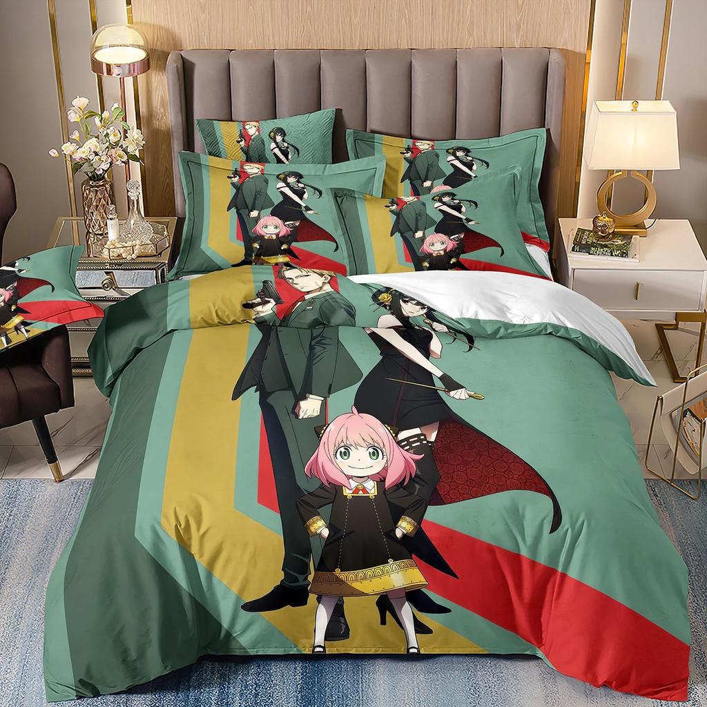 Anime SPY FAMILY Anya Bedding Set Single Twin Full Queen King Size Bed Set Kids Bedroom Duvetcover Duvet Cover Pillowcase