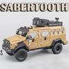 1:24 Säbelzahntiger Modell Spielzeugautos Legierung Druckguss Militärfahrzeuge Sound Licht Türen Geöffnet Rückziehbar Polizeiauto Spielzeug für Kinder Geschenke