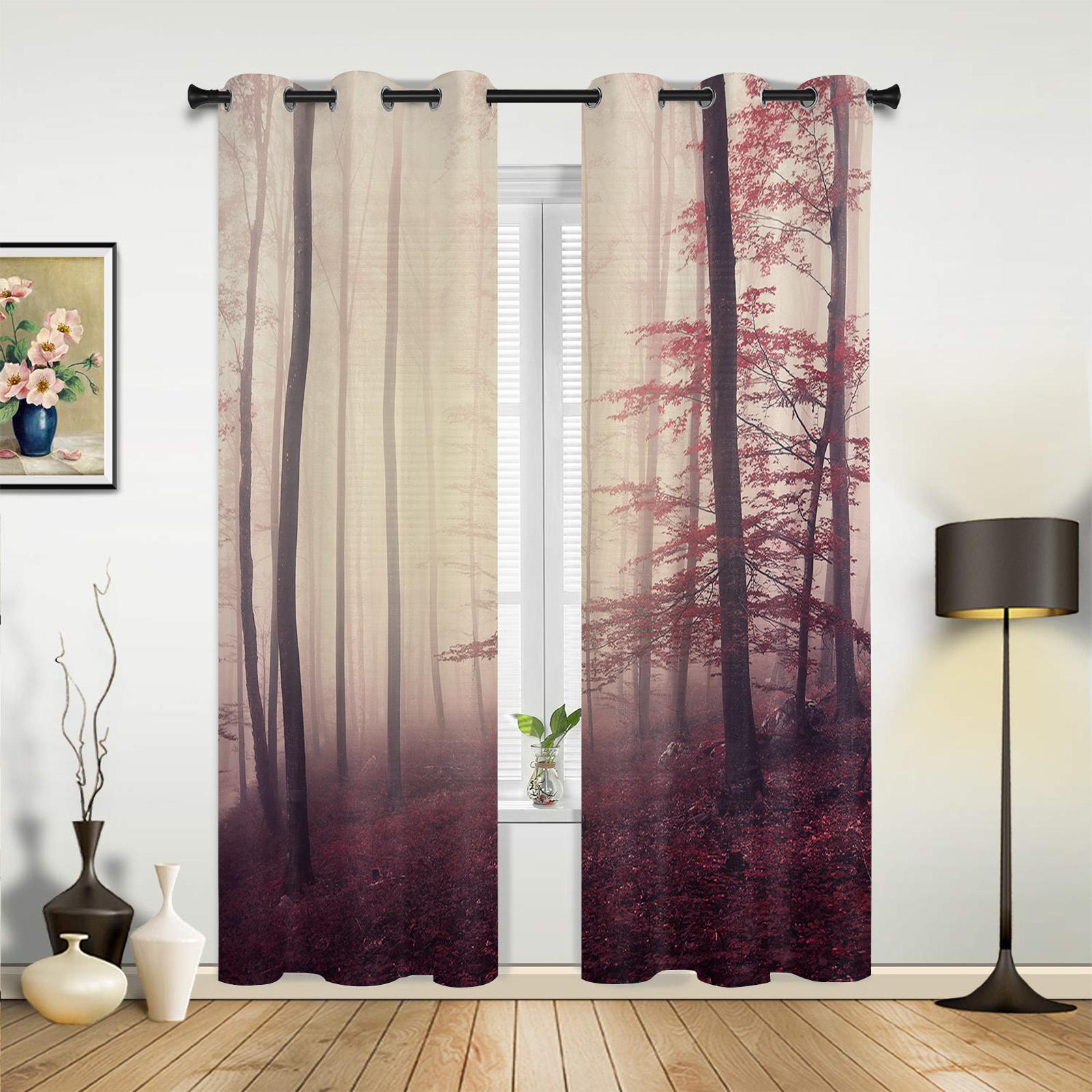 Лесная тема Осенняя тема Шторы для окон Спальня Гостиная Шторы для окон Кухня Украшения — фото 3