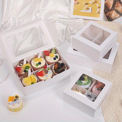 20 scatole trasparenti per cupcake con finestre adatte per 4 e 6 scatole per cupcake, adatte per la cottura di scatole per cupcake da asporto
