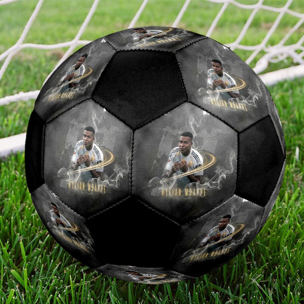 1PC Jeune Mbappé Brille taille 5 ballon de football PrahaBallon de Football en Salle Coloré Tous Âges Cousu à la Machine PVC Prêt pour la Compétition Durable Haut Rebond