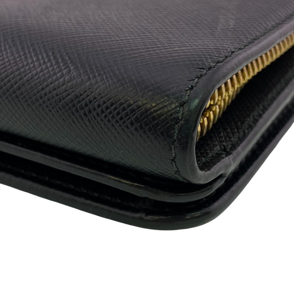 PRADA 1ZH048 Chain wallet leather Purse black leather Used
