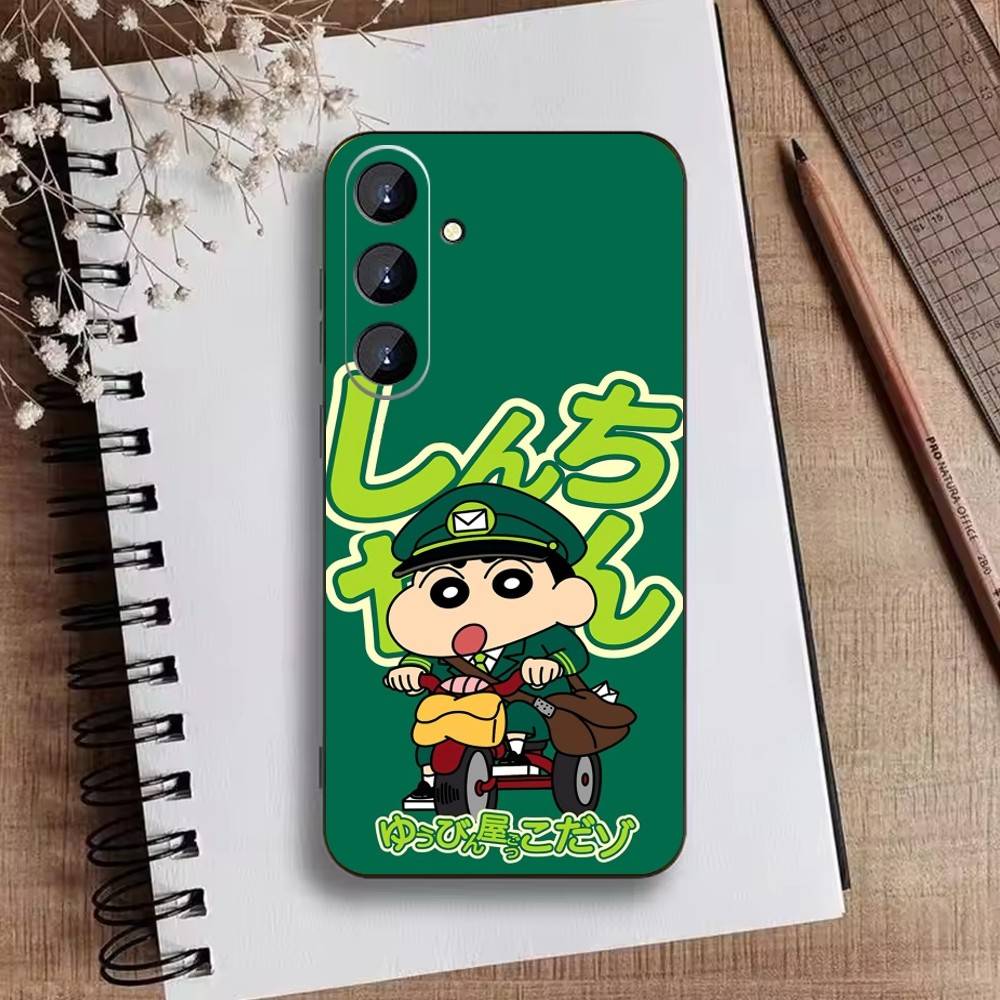 Cartoon N-Crayon Shin-chan Phone Case For Samsung Galaxy A73,A21s,A22,A31,A52,A53,A71,A41Soft Black Shell