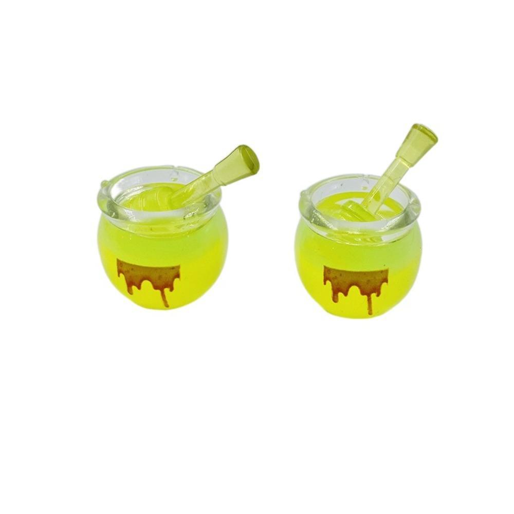 8pcs Cartoon Mini Luminous Ornament Glowing Pendant Accessories Gradient Honey Jar  Doll House Decor
