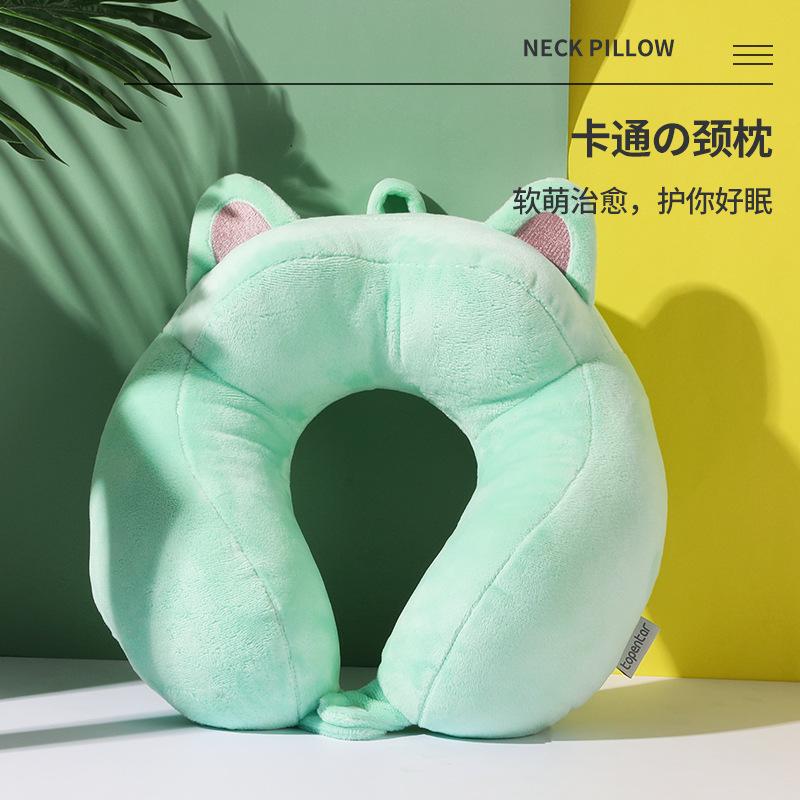 Office Nap Neck Pillow Travel Portable Neck Pillow Cartoon Airplane Pillow Cat Ears Neck Pillow