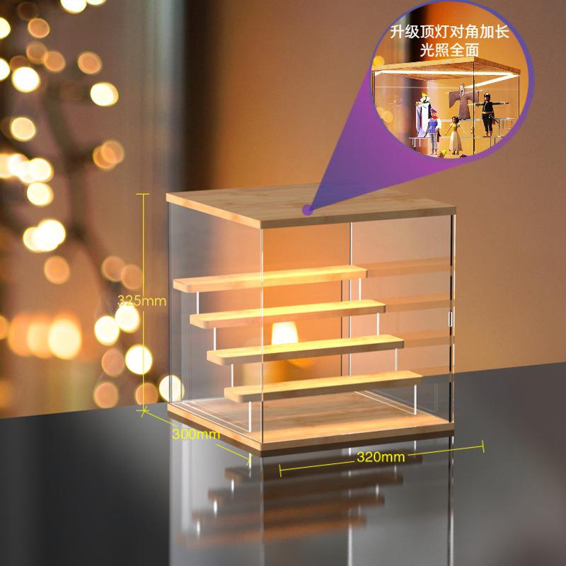 Acrylic Storage Cases with Lights, Dust- Proof Storage Boxes for Toys, Car Models, Souvenirs Storage and Display, 3 Colors