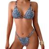 New Split Swimsuit Women's Sexy Leopard Print Three-point Bikini Swimsuit Tight Halter Women's Swimsuit