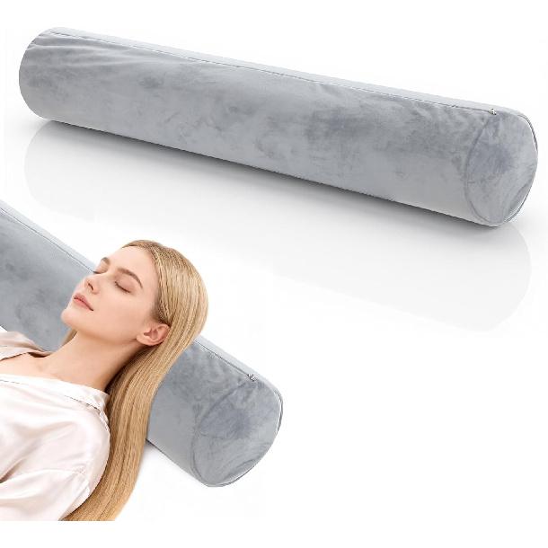 Round Body Pillow Cover, 7.9 x 47Inch/20 x 120cm Round Bolster Roll Body Pillowcase, Full Body Pillowcase with Zipper for Bedroom, Living Room (Only
