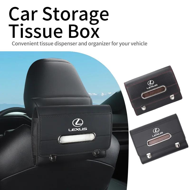 Car Seatback Tissue Holder Box Paper Towel Pouch Napkin Bag For Lexus UX250h RX450h CT200h RX400h NX300h RX350 RX300 GX470 IS350MI8