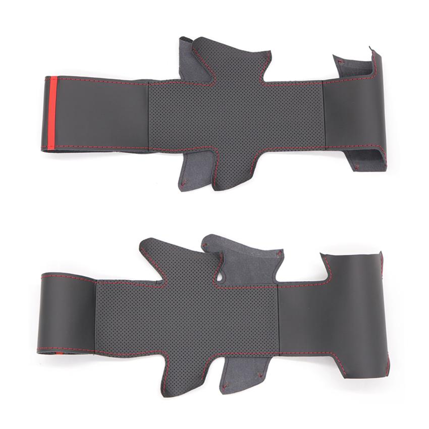 Svart Fauxläder Handstygn Halkfritt Bilrattöverdrag Fläta för Toyota Corolla Yaris Verso sportivo ZZE123 1999-2005