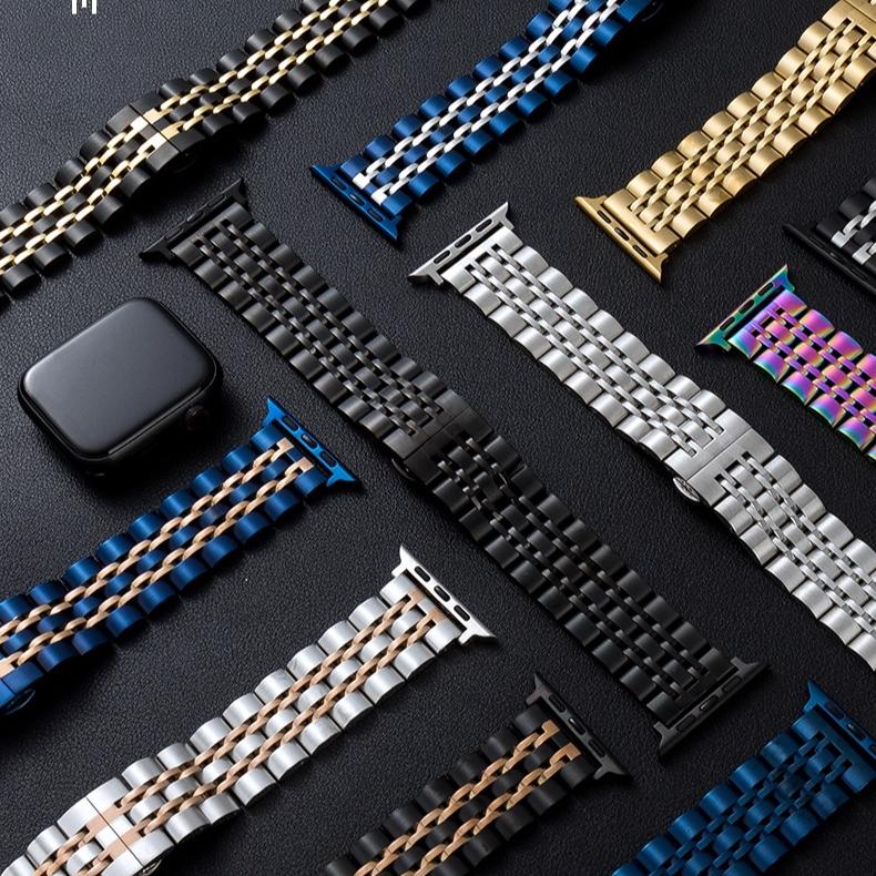 Stainless steel strap for apple watch Series 10 9 8 7 6 5 SE watchband iwatch 46mm 42mm 45mm 49mm solid metal Band Wristband