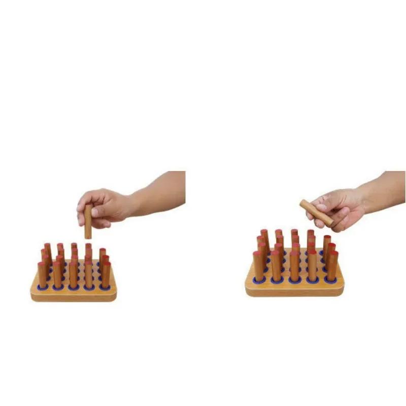 Fingertrainingsgerät mit Holzschiene zur Rehabilitation, Hand-Augen-Koordinationsübung, Steckbrett aus Holz, Trainingshilfe