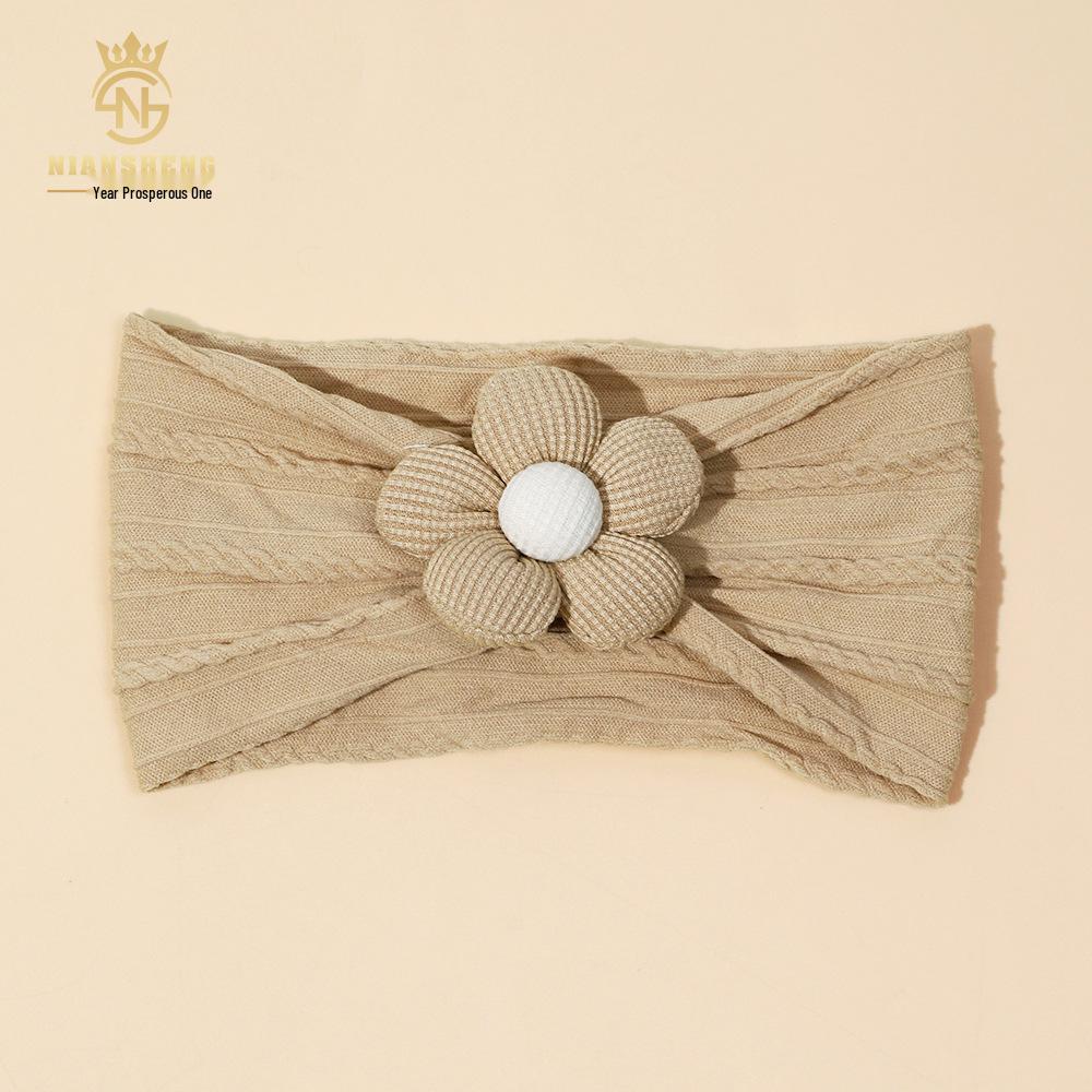 Baby Soft Nylon Headband with Five-Petal Flower - European & American Style