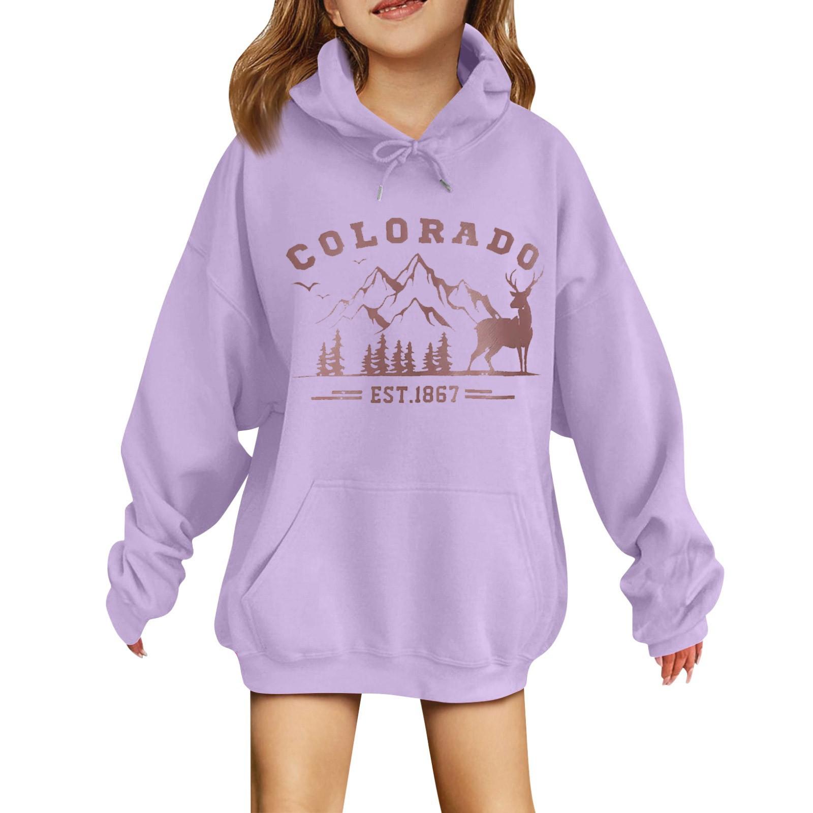 

Світшоти для дівчаток-підлітків Толстовки з довгим рукавом Пуловер на зав’язках Милий великий худі 130