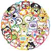 50 Transparent Cartoon Colorful Bubble Sticker Pack Waterproof Transparent PET Hand Account Decorative Guitar Notebook
