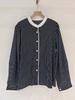 1116 Autumn New Women's Lapel Japanese Cotton Shirt Loose Shirt Top Cardigan Striped Literary Style