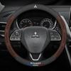 Auto Suede 3D Stempellogo Antislip Stuurwielhoes Voor Outlander Pajero Asx Colt Lancer EX Evolution L200 Triton