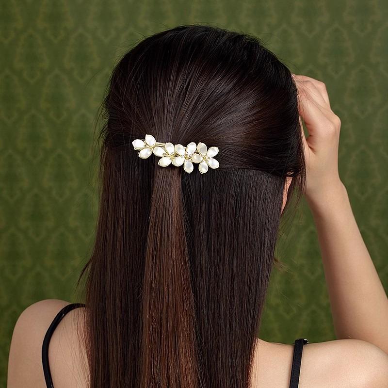Elegant Yushenghua Hair Clips, Spring Clips, High-end Women's Light Luxury Style, Cat-eye Top Clips, Bangs Clips