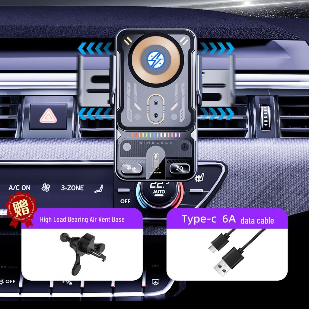 Rotating Wireless Car Charger Phone Mount with Smart Sensor Technology
