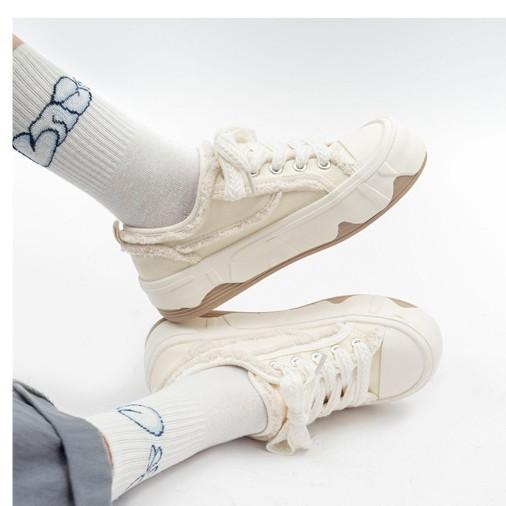 canvas shoes women's shoes platform spring breathable niche 2025 new Korean version versatile little white shoes thick baseplate shoes students