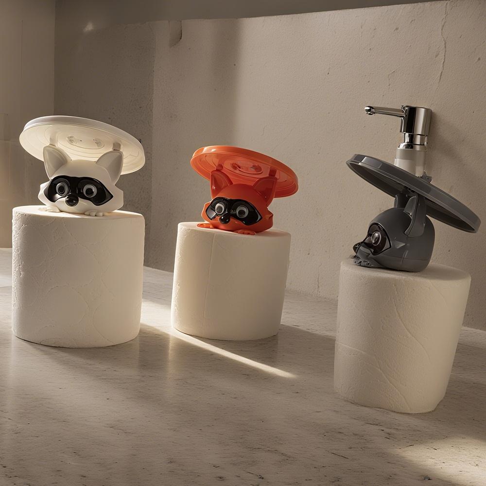 1/3pcs Cute Raccoon Animal Shaped Toilet Paper Holder Funny Toilet Paper Holder Standing Bathroom Paper Holder for Decoration