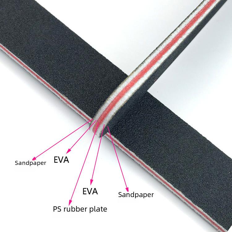Double-Sided Black Nail File 100/180 - High-Quality Manicure Sand Strip with Straight and Rounded Edges