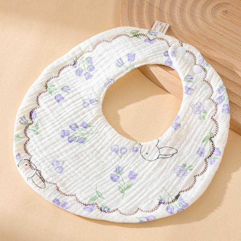 Soft Six-Layer Pure Cotton Baby Bib - Gauze Newborn Saliva Towel