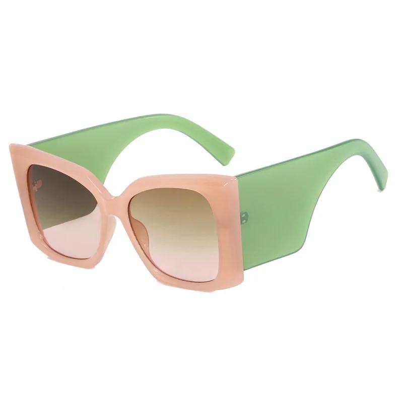 Big Frame Sunglasses Women Square Vintage Fashion UV400 Protection Exaggerated Shades for Women Trendy Sun Glasses