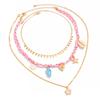 Holiday Wind Ceramic Small Fish Starfish Shell Necklace, Creative Love Woven Rope Collarbone Necklace