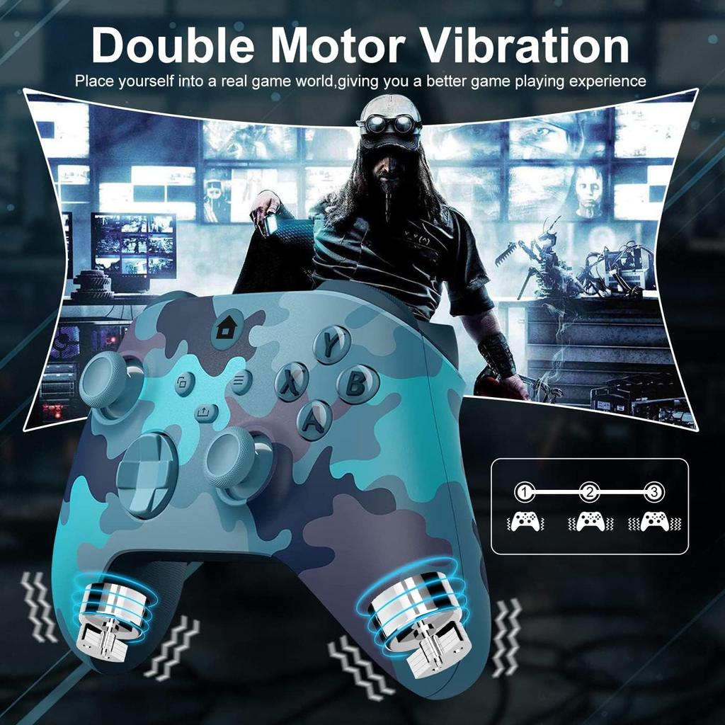 2M Wired Gaming Controller Joystick Gamepad with Dual-Vibration Compatible with PS3, Switch, Windows 11/10/8/7 PC, Laptop, TV Bo