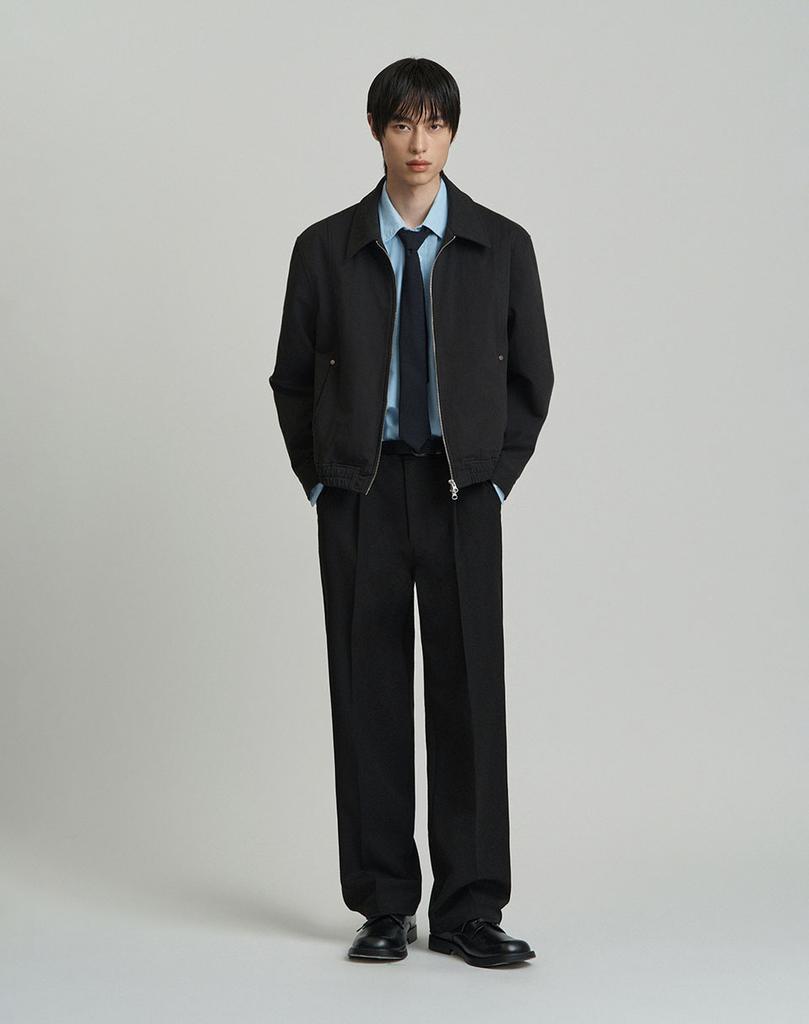 Work On Body Off Ber Semi-Oversized Cotton Blouson Jacket [Black]