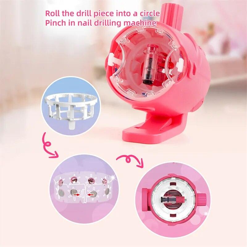 Blingbling Girls Hair Styling Toys with 120pcs Plastic Diamond Jewel Stapler Machine Toy DIY Shining Diamond Stapler for Girls