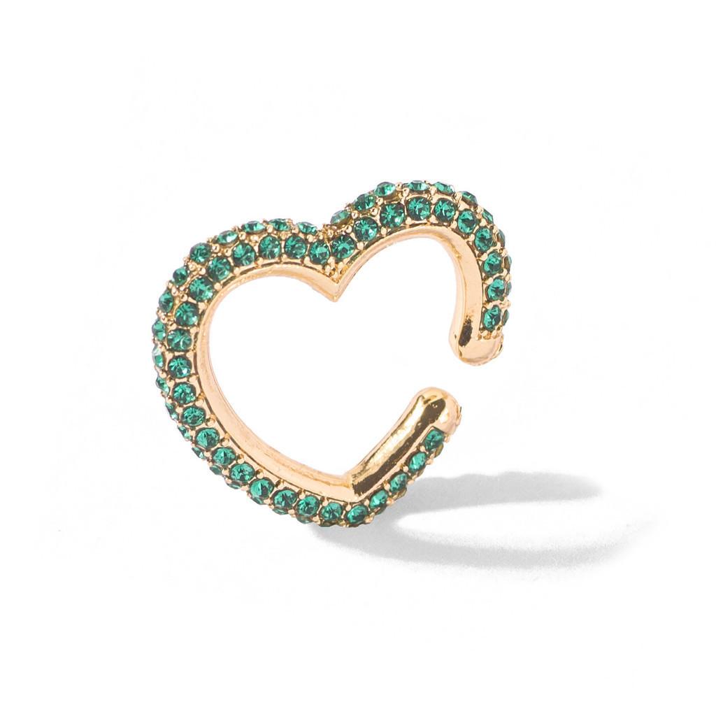 Crystal Multicolor Chic Heart Ear Cuffs For Men And Women Fashion Jewelry