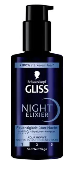 (DE) Sérum capillaire de nuit Aqua Revive Night Elixier de Gliss Kur, 100 ml