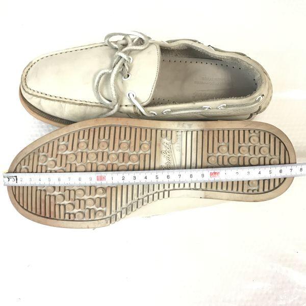 Hergestellt in Spanien PARABOOT MARINE Leder Mokassin Deckschuhe Herren 9 27.5 Weiß Slipper(GEBRAUCHT)