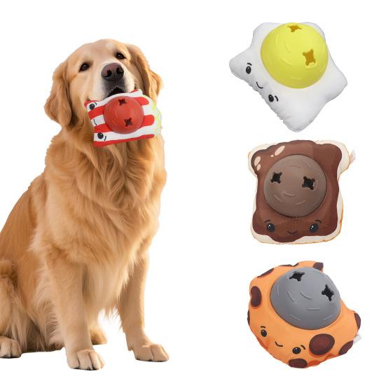 Dog Treat Dispenser Toy Interactive Dog Squeaky Chew Toy Treat Dispensing Puzzle Toy for Dogs Relieves Boredom Mental Stimulation
