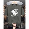 Men's Dinosaur Overlord Print T-Shirt - Casual Crew Neck, Regular Fit, Slight Stretch, Summer Short-Sleeve Tee - 180gsm