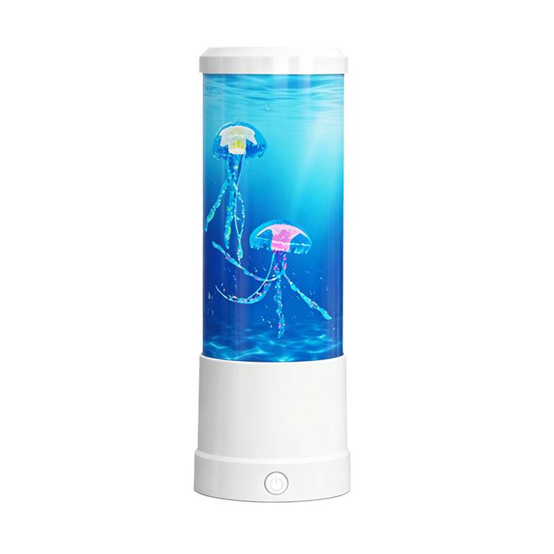 Creative 10" LED Jellyfish Lamp, USB-Powered, Color-Changing Cylindrical Night Light
