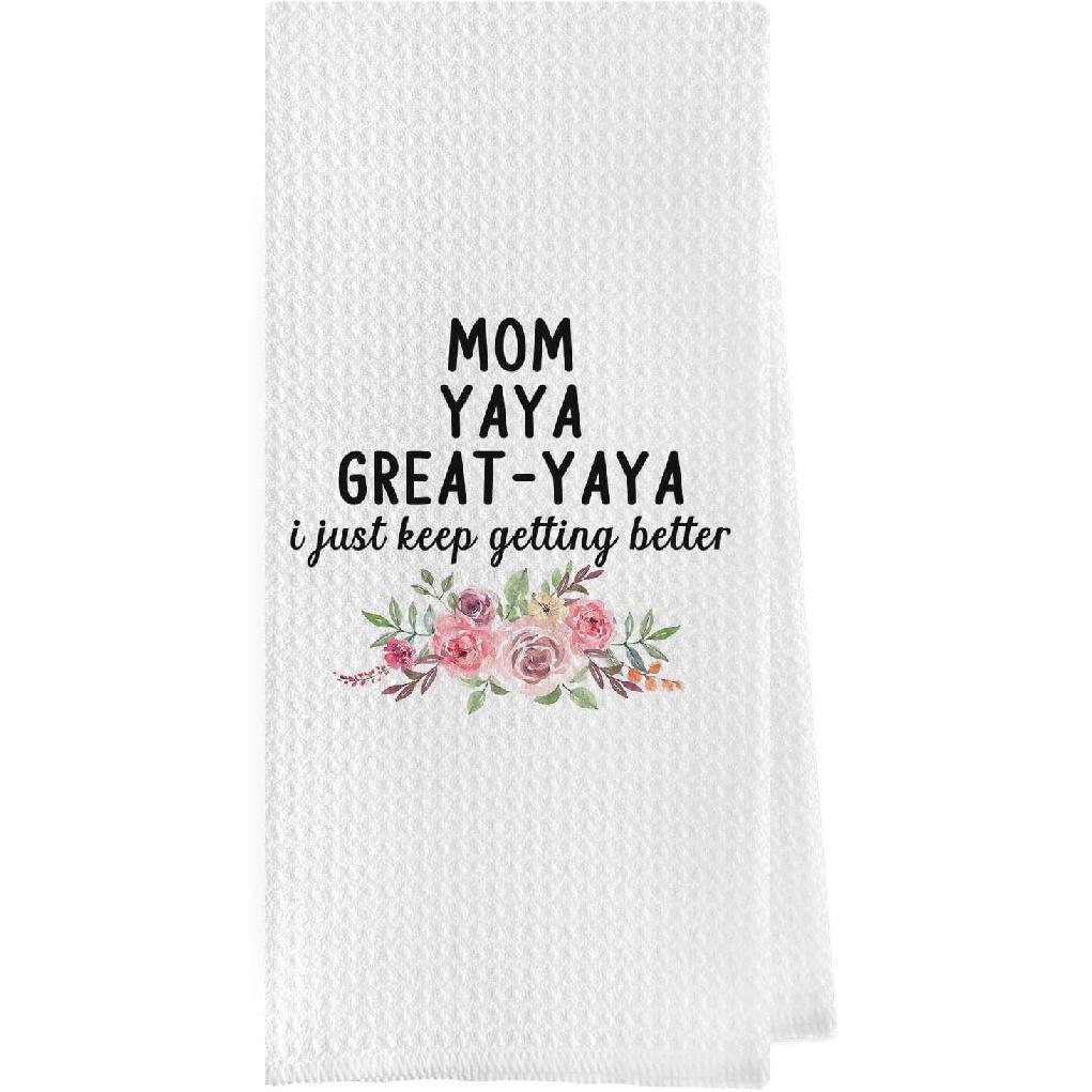 Кухонные полотенца  Великая бабушка  - Подарки для великой бабушки, Вафельные кухонные полотенца, Полотенце для рук бабушки, Чайное полотенце бабушки, Подарки бабушке от внука Great Yaya