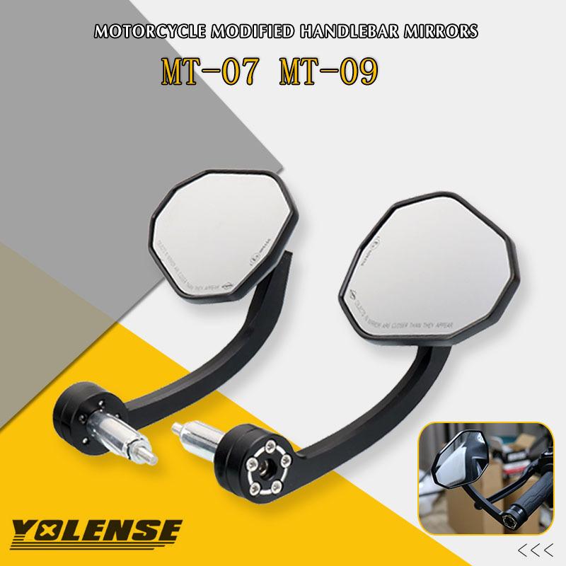 Fit For Yamaha MT-07 MT-09 Motorcycle 7/8" 22mm Rearview Mirror Universal Handle Bar End Mirror