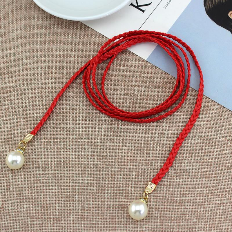 Cureaua creativă subțire din PU Curele de talie perle simulate Rochie de femei Fusta Decor Cadou