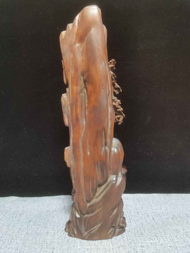 Chinese Antique Wood Carving Boxwood Wooden Sculpture Buddha Dharma Arhat Statue