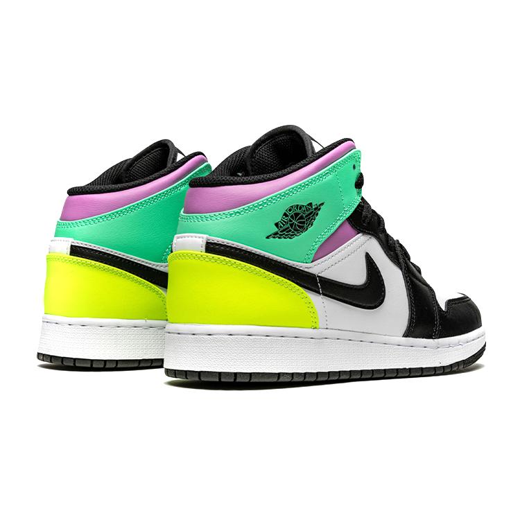 Jordan 1 Mid Pastel Black Toe GS 554725-175