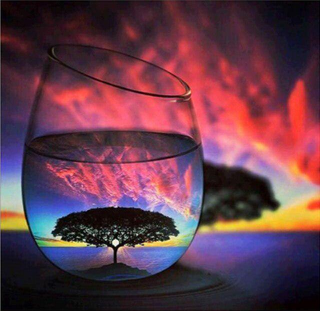 Cup DIY 5D Diamond Painting Full Round Drill Mosaic Sunset Seaside Diamond Embroidery Handmade Kit Holiday Gift Home Decoration