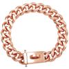 Stainless Steel Cuban Link Dog Collar With Snap Hook 19mm Heavy Duty Medium To Large Dogs Gold Black Rose