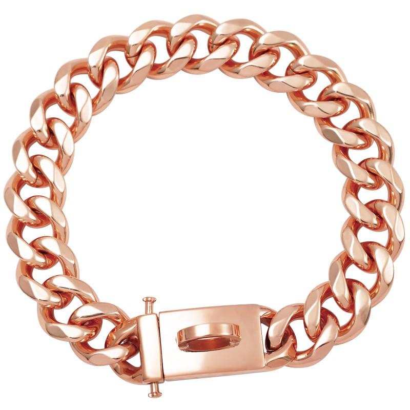 Stainless Steel Cuban Link Dog Collar With Snap Hook 19mm Heavy Duty Medium To Large Dogs Gold Black Rose
