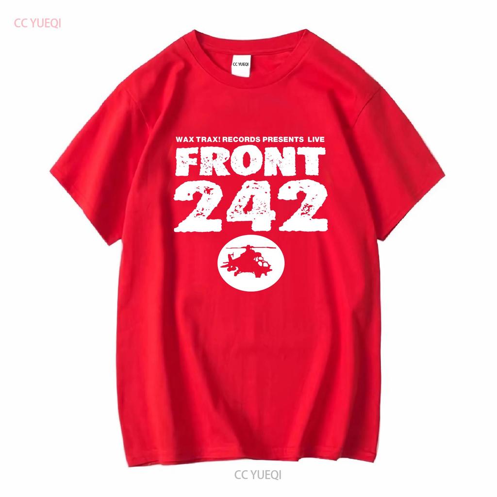 Vtg Front 242 Band World Tour Country Music Black T Shirt Vintage Washed Fashion Graphic Homme Stylish Top For Everyday Wear