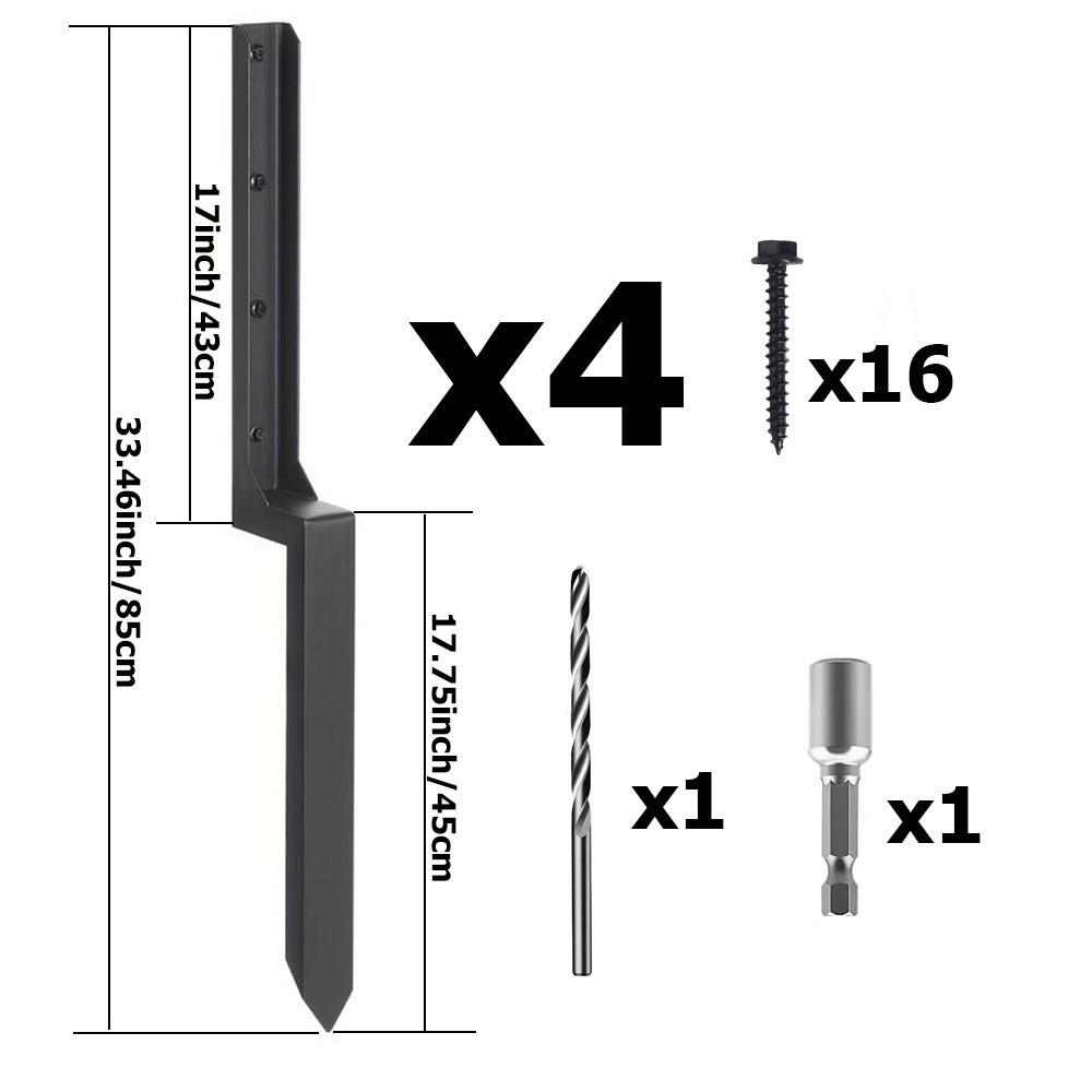 Heavy-Duty Cross-Bar Fence Repair Kit with Metal Reinforcement and Ground Anchors